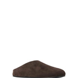 The Row Hudson Suede and Shearling Slide
