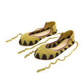 Kashura Crochet Ballerina Flat in Mustard Yellow