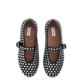 Alaia Black Strass Lambskin Ballerina Flats