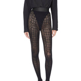 Alaia Noir Crocodile Tights