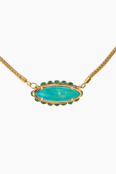 18K Yellow Gold & Opal Blue Lagoon Necklace