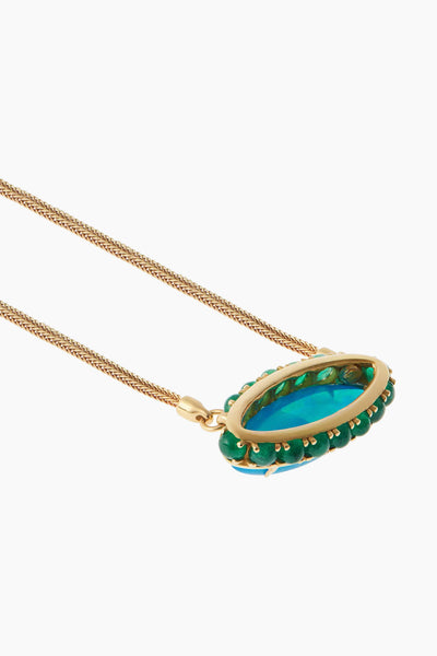 18K Yellow Gold & Opal Blue Lagoon Necklace