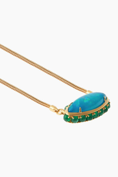 18K Yellow Gold & Opal Blue Lagoon Necklace