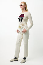 Intarsia Sailor Skull Pullover