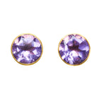 22K Yellow Gold Amethyst Bindi Studs