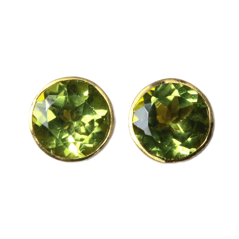 22K Yellow Gold Peridot Bindi Studs