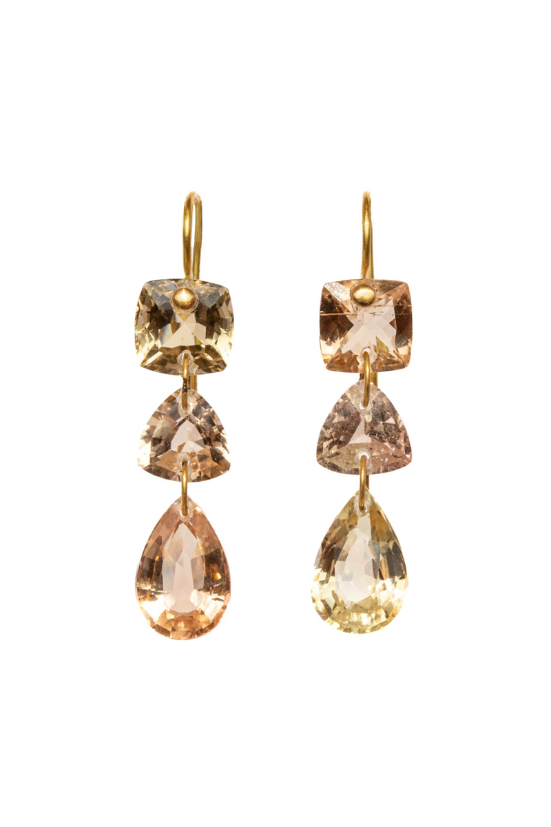 20K Yellow Gold Beige Tourmaline Jemima Earrings