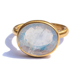 Marie-Hélène De Taillac 22K Yellow Gold Rainbow Moonstone Princess Ring
