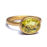 Marie-Hélène De Taillac 22K Yellow Gold Yellow Tourmaline Princess Ring