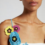 Mira Mikati Crochet and Knit Flower Dress