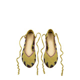 Kashura Crochet Ballerina Flat in Mustard Yellow