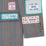 Mira Mikati Embroidered Word Patch Single Breasted Jacket