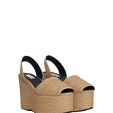 Alaia Wedge Slingback Sandal in Paper Straw