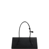 Alaia Noir Le Teckel Flap Tote in Shiny Grained Calfskin