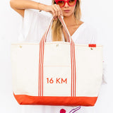 Kilometre Paris 16 KM Canvas Tote Bag Solid