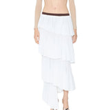 Alaia White Knit Spiral Skirt