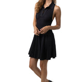 Alaia Noir Polo Skater Dress in Pique