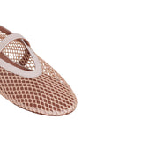 Alaia Nude Ballet Flats in Fishnet