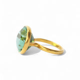 Marie-Hélène De Taillac 22K Yellow Gold Green Tourmaline Princess Ring
