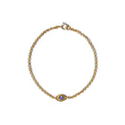 20K Yellow Gold Tanzanite Evil Eye Bracelet