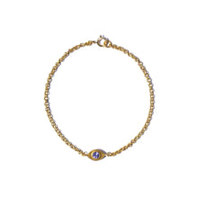 20K Yellow Gold Tanzanite Evil Eye Bracelet