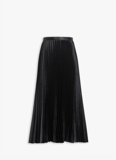 Croco Pleated Midi Skirt