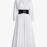 Azzedine Alaia Blanc Long Sleeve Belt Dress