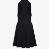 Azzedine Alaia Noir Polo Skater Dress in Pique