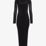 Azzedine Alaia Noir Layered Jersey Dress in Soft Jersey