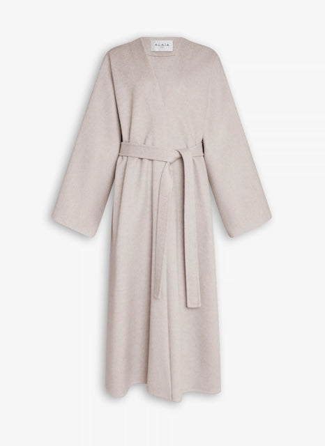 Alaia Beige Cashmere Long Coat