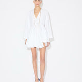 Azzedine Alaia White Cotton Poplin Short Dress
