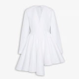 Azzedine Alaia White Cotton Poplin Short Dress
