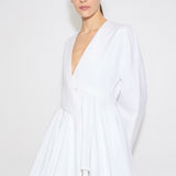 Azzedine Alaia White Cotton Poplin Short Dress