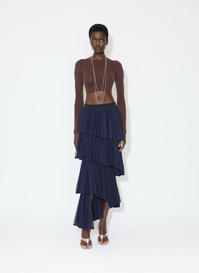 Knit Spiral Skirt - Midnight