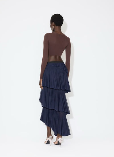 Knit Spiral Skirt - Midnight