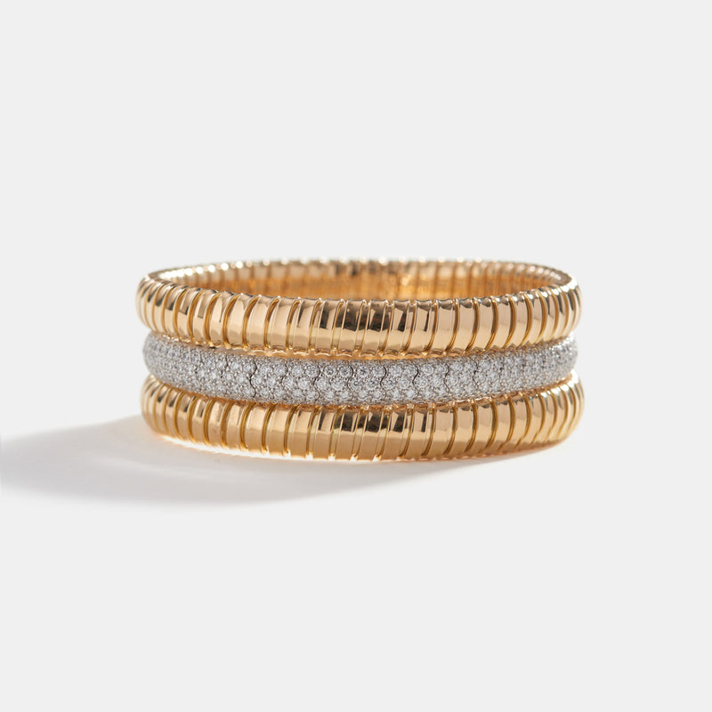 18K Yellow Gold Single Rolling Bracelet