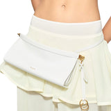 Alaia White Le Click East West Small Bag in Leather