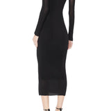 Alaia Noir Layered Jersey Dress in Soft Jersey