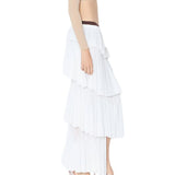 Alaia White Knit Spiral Skirt
