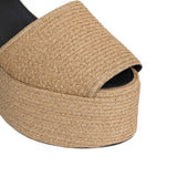 Alaia Wedge Slingback Sandal in Paper Straw