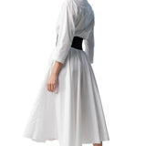 Alaia Blanc Long Sleeve Belt Dress