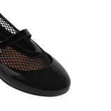 Alaia Ballet Flats in Fishnet with Rubber Overshoes