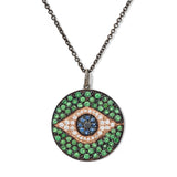 Ileana Makri Dawn Pendant Verdant Eye Oxidized