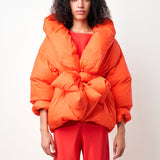 Washed Nylon Down Jacket in Orange