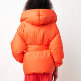Washed Nylon Down Jacket in Orange