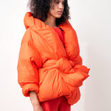 Washed Nylon Down Jacket in Orange