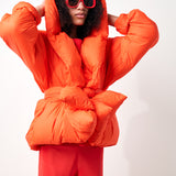 Washed Nylon Down Jacket in Orange