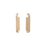 Sidney Garber 18K Yellow Gold Wide Paperclip Hoop Earrings
