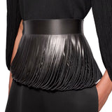 Alaia Noir Fringed Leather Belt