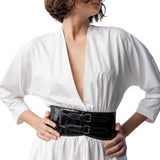 Alaia Blanc Long Sleeve Belt Dress